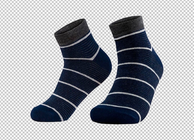 PSD isolated navy stripe socks