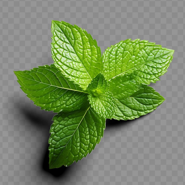 페퍼민트 잎에서 분리 된 향기 있고 상쾌한 녹색 Ph Png Psd 장식 잎 투명