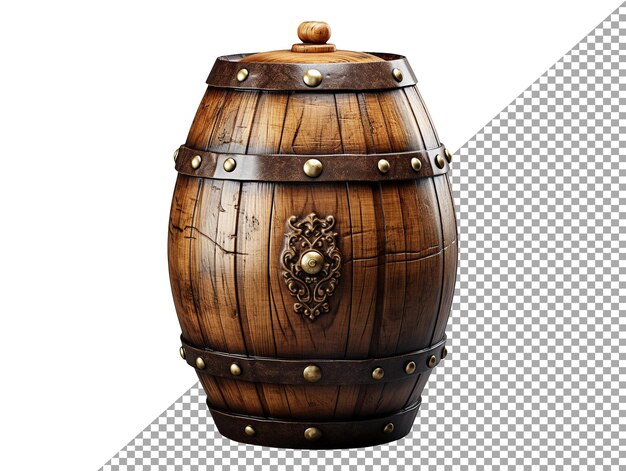 Isolated old style barrel photo with transparent background