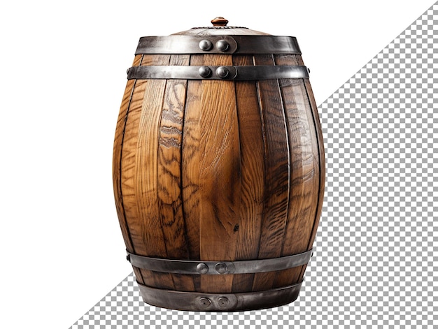 Isolated old style barrel photo with transparent background