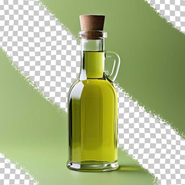 PSD Изолированная бутылка оливкового масла на прозрачном фоне