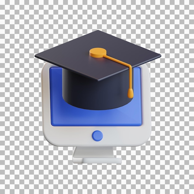 Isolated online learning 3d icon