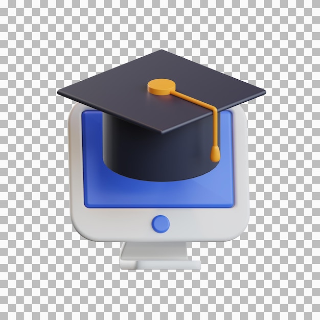 PSD isolated online learning 3d icon