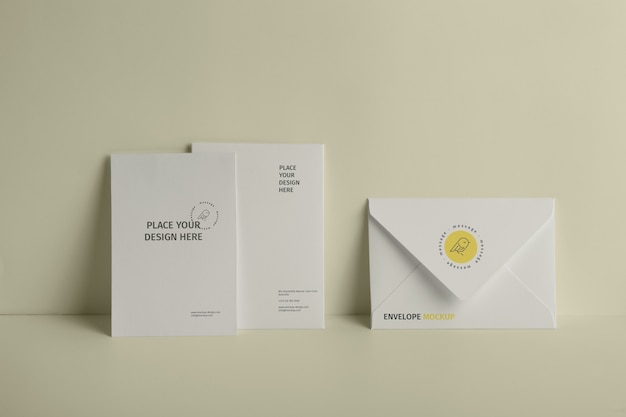 PSD isolated paper standing envelope mock-up