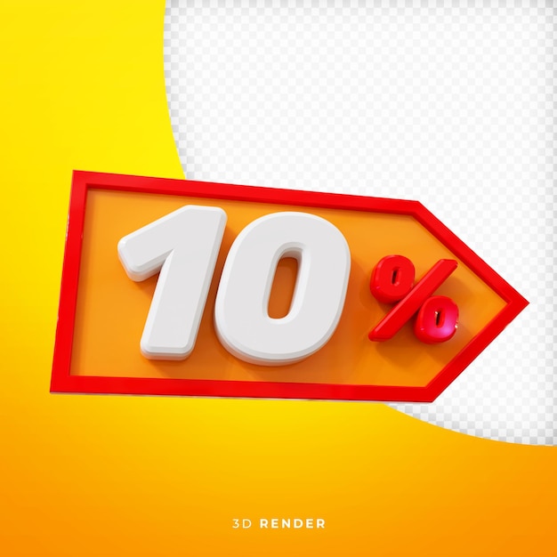 Isolated percentage 3d render psd