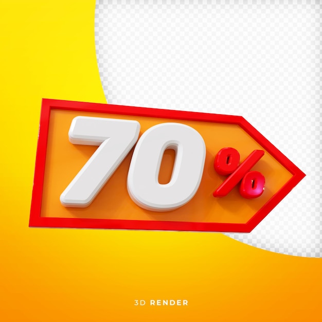 Isolated Percentage 3D render PSD