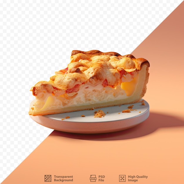 An isolated pie with variant toppings on a transparent background