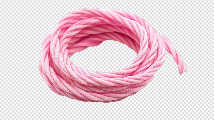 PSD isolated pink spiral string on white background for creative design projects