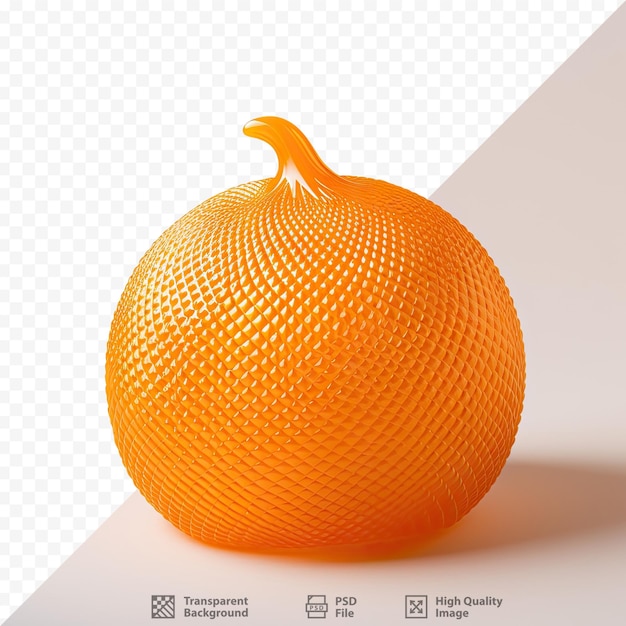 PSD Изолированное пластиковое оранжевое украшение на прозрачном фоне