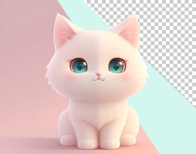 PSD isolated png 3d low poly cat