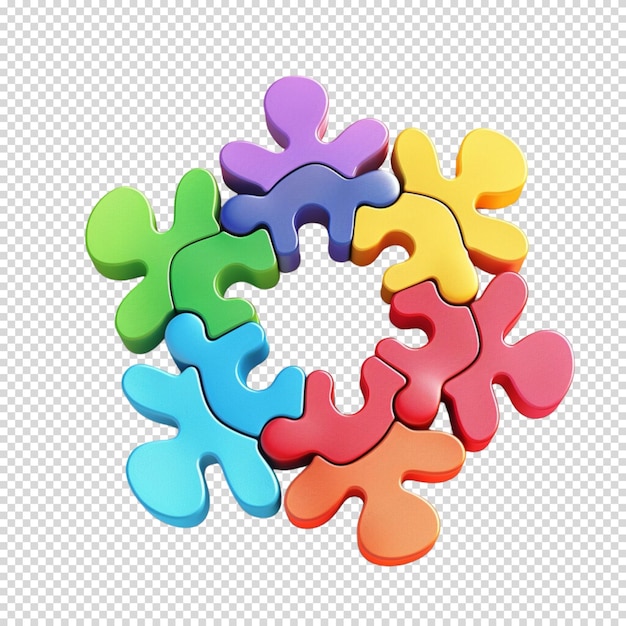 PSD isolated png of autism awareness on transparent background for world autism awareness day