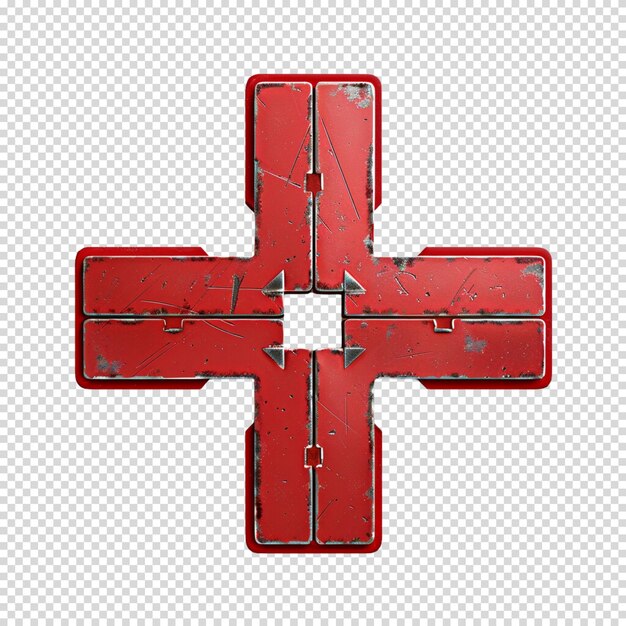 PSD isolated png of medical red sign on transparent background for world red cross and red crescent day