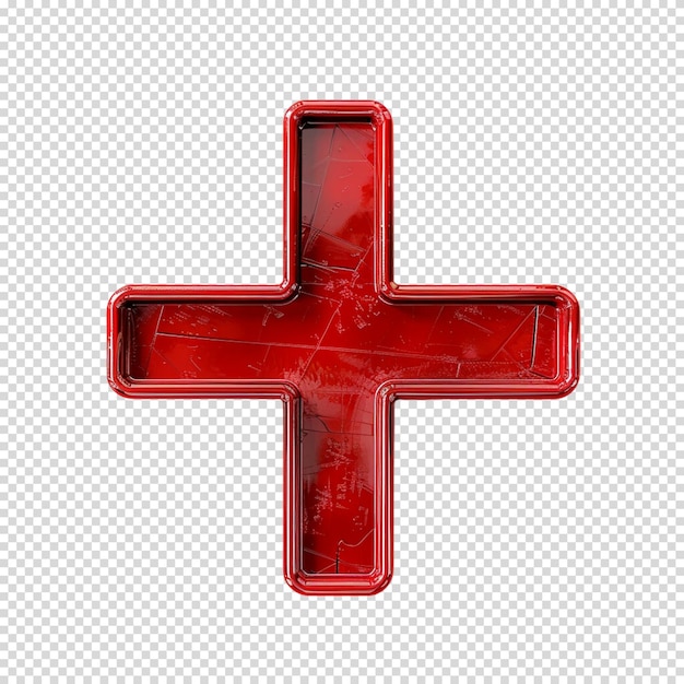 Isolated png of medical red sign on transparent background for world red cross and red crescent day