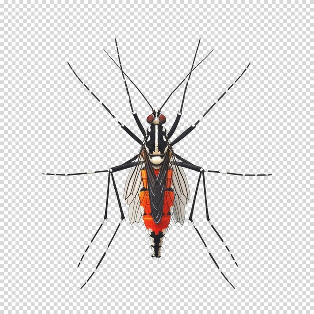 Isolated png of mosquito on transparent background for world mosquito day