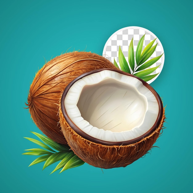 PSD Изолированный png кокоса на прозрачном фоне для кокосового дня