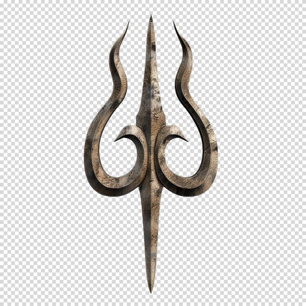 PSD isolated png of trishul on transparent background shivratri navratri hindu festival