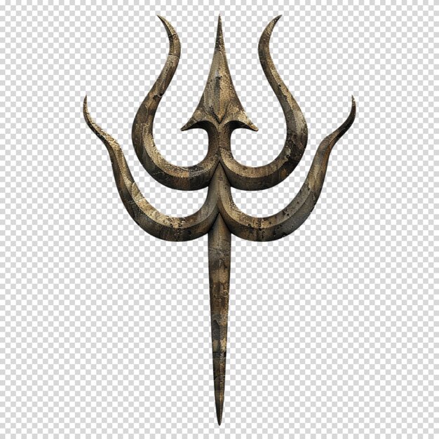 PSD isolated png of trishul on transparent background shivratri navratri hindu festival