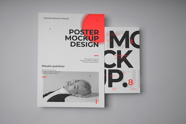 Isolated poster and book mockup