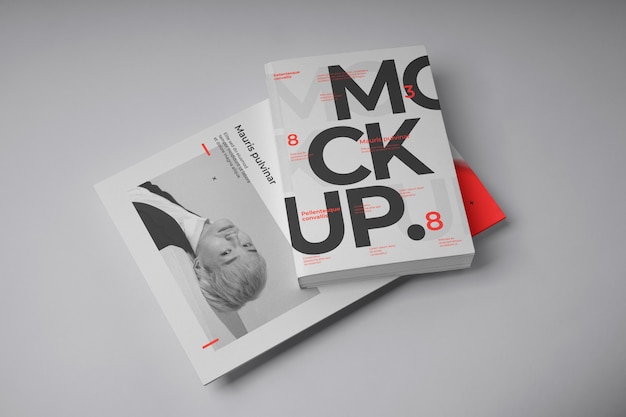 PSD isolated poster and book mockup