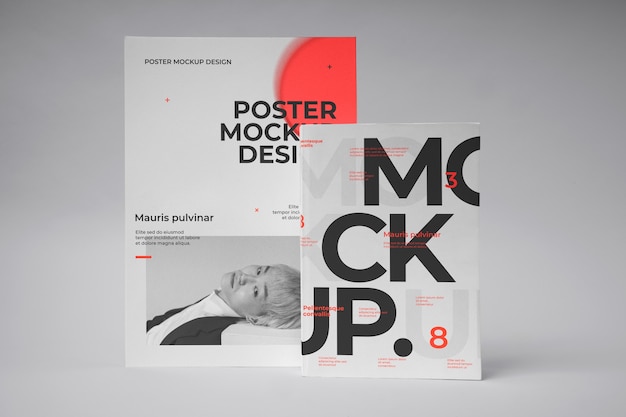 PSD isolated poster and book mockup