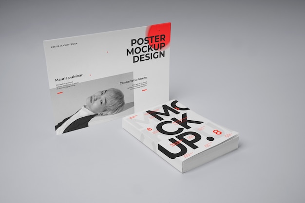 PSD isolated poster and book mockup