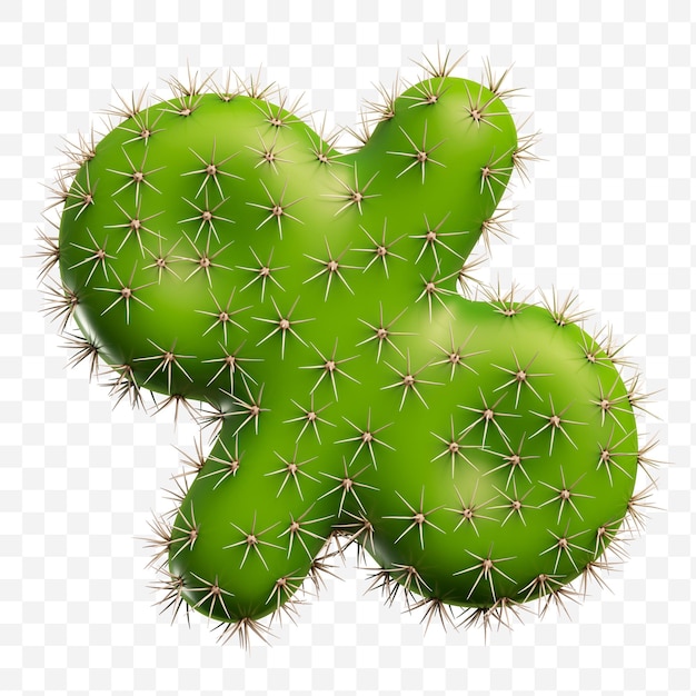 PSD file psd isolato rendering 3d del segno di percentuale dell'alfabeto fatto di cactus verde