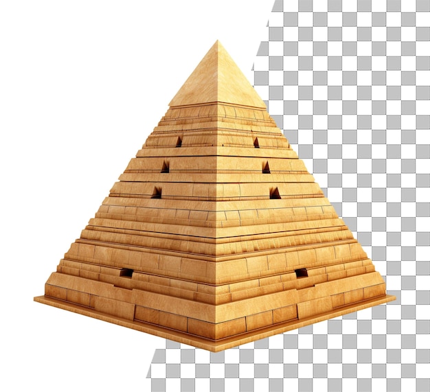 PSD isolated pyramid object with transparent background