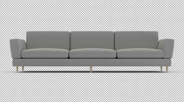 isolated realistic 3d sofa