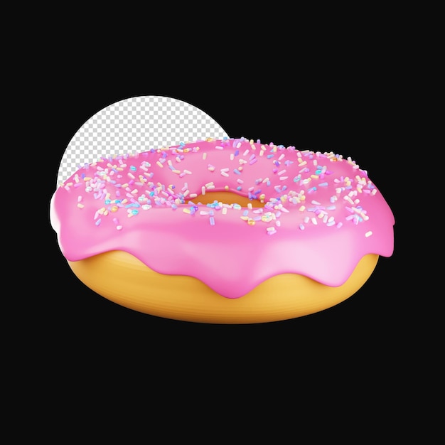 Изолированная реалистичная икона пончиков на фоне черного круга png