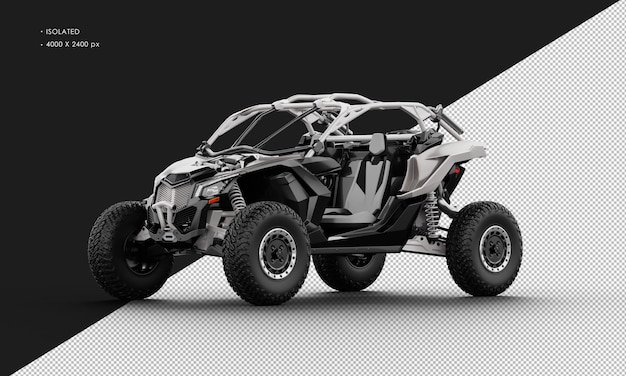 PSD isolated realistic grey buggy offroad sport car from left front view