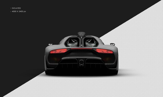 Isolated realistic matte black excusive limited hybrid sports car from rear view