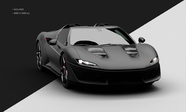 PSD isolata realistica matte black limited twin turbo super sport car dall'angolo anteriore destro