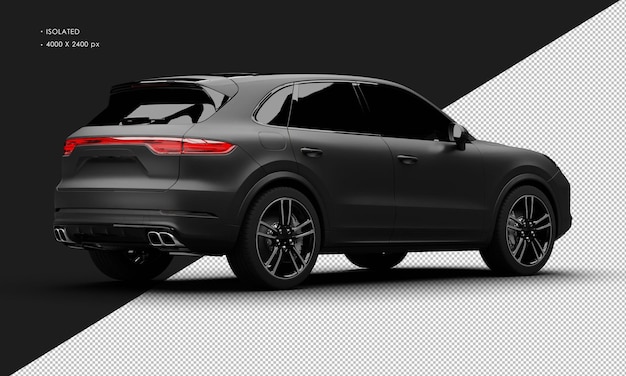 PSD isolata realistic matte black luxury super sport turbo car dalla vista posteriore destra