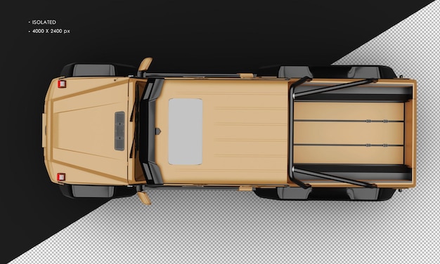 Isolato realistico marrone matto esclusivo a sei ruote motrici suv di lusso dall'alto