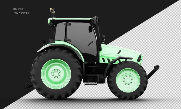 Isolated realistic matte green metal skidsteer loader from right side view