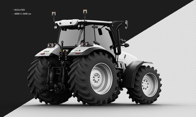 Isolated Realistic Matte grey Metal Skidsteer loader from Right Rear View