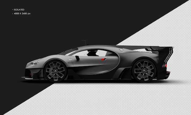 isolated realistic matte grey titanium racing sedan sport super car from left side view