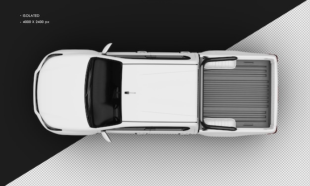 上面図から現実的なマット ホワイト ダブル キャビン オフロード トラック車を分離