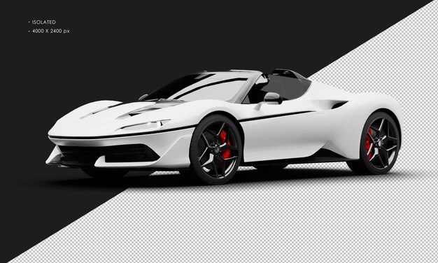 PSD isolated realistic matte white limited twin turbo super sport car from left front view