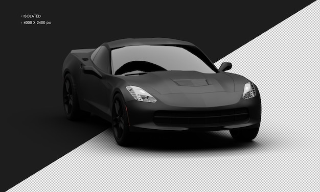 Isolato realistico metallo nero titanio moderno super sport car dalla parte anteriore destra vista angolare