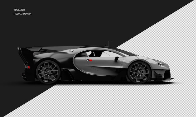 isolated realistic metallic grey titanium racing sedan sport super car from right side view
