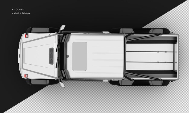 Isolato realistico metallico grigio argento esclusivo a sei ruote motrici suv di lusso dall'alto