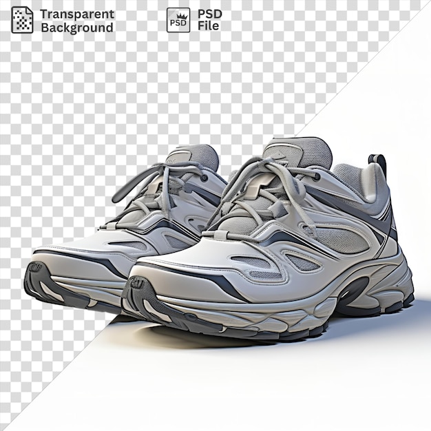 PSD Изолированные реалистичные фотографические бегуны кроссовки на изолированном фоне