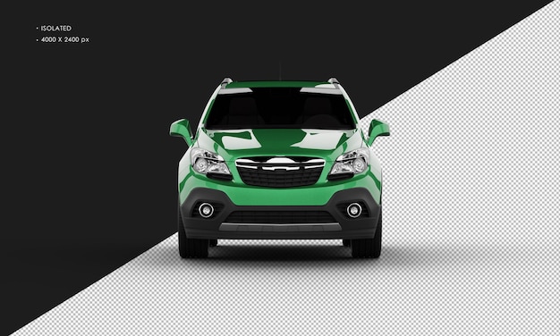 PSD isolato realistico lucido verde moderno sport city suv auto dalla vista frontale