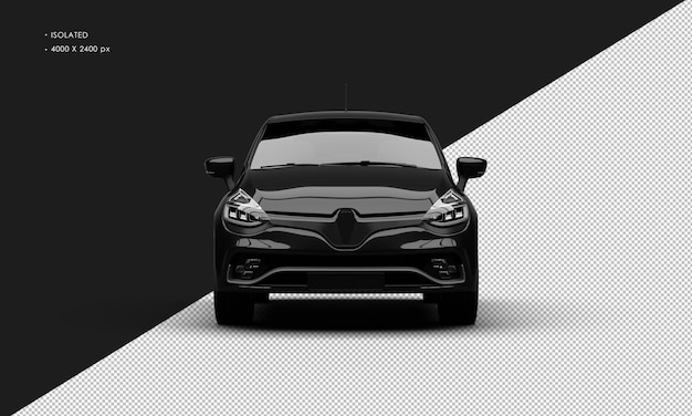Isolated Realistic Shiny Metalic Black Modern City Sport Car from Front View
