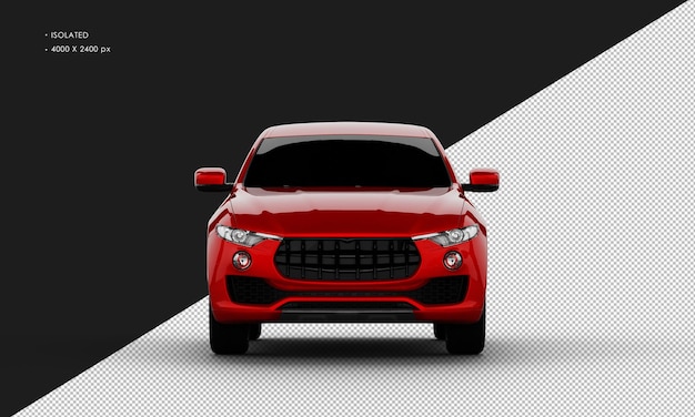 PSD isolated realistic shiny red modern city sport suv car from front view