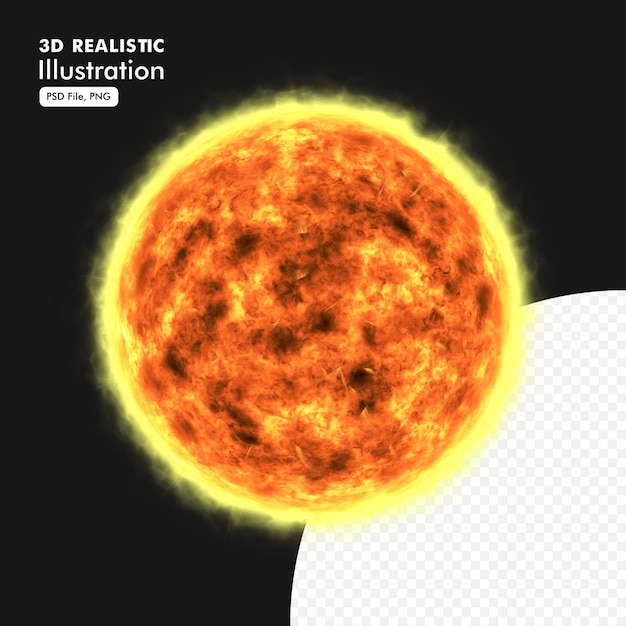 PSD isolated realistic sun illustration