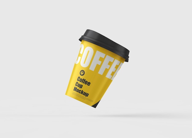 PSD isolated realistic take away paper coffee cup mockup psd template