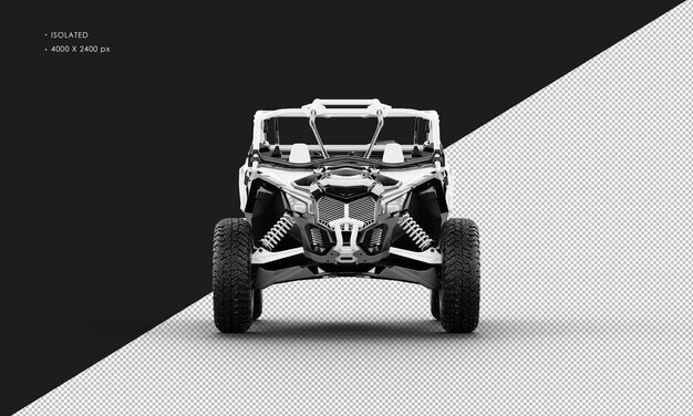 PSD isolated realistic white buggy offroad sport car from front view