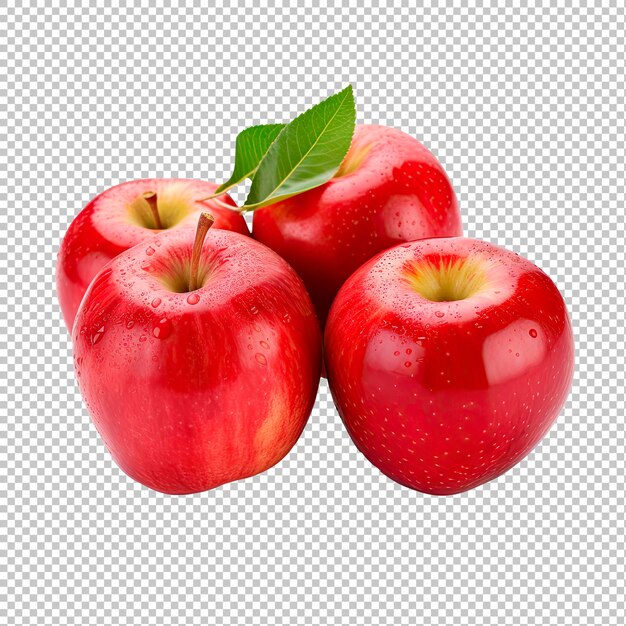 Isolated Red Apples with Transparent Background